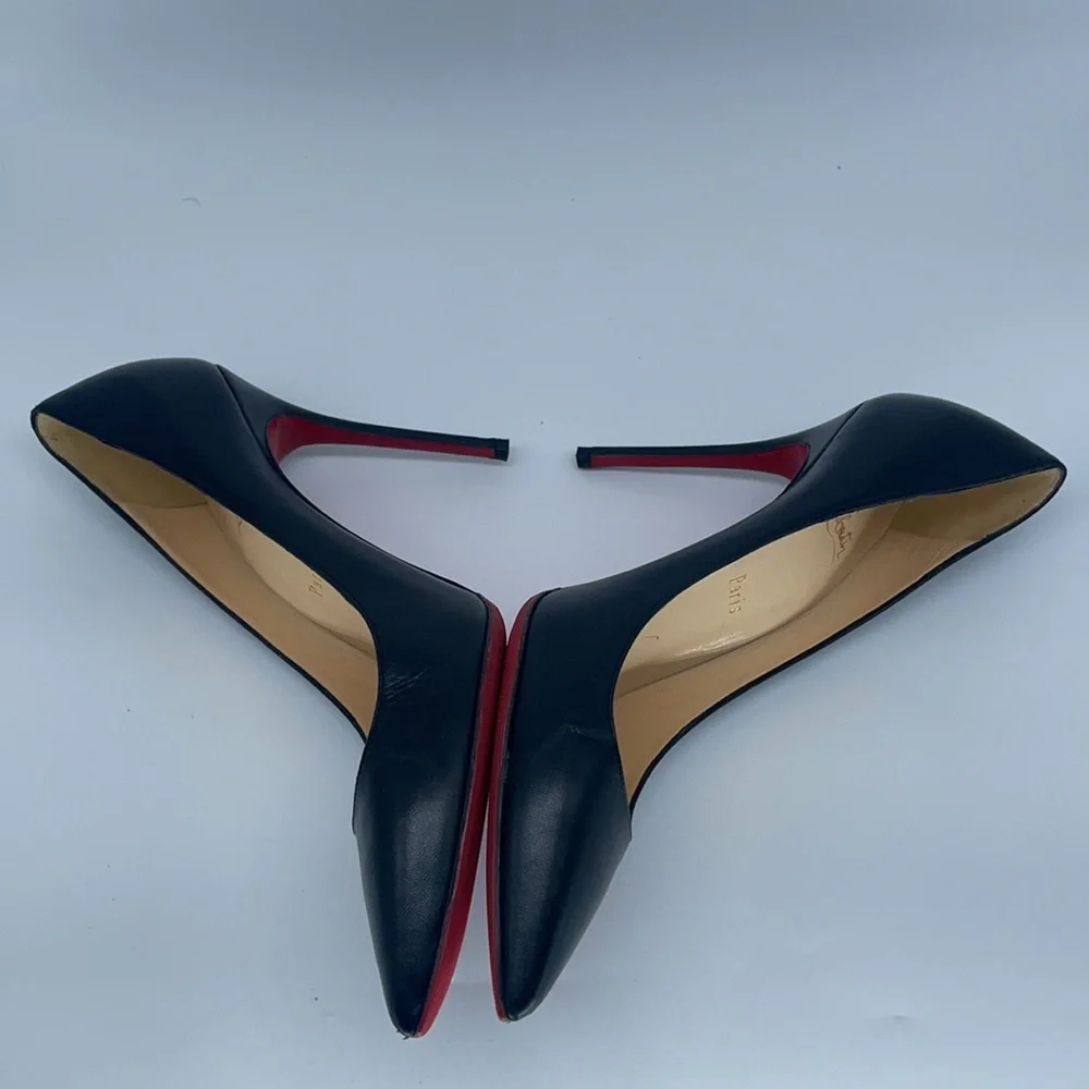 Christian Louboutin Black leather Pointed toe pumps 38 - Picture 5 of 8